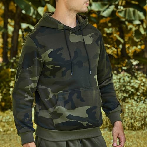 Mens Fall Hoodies Camo Fleece Hoodie Sweatshirts Long Sleeve Basic Pullover Tops Drawstring Hooded Sweatshirt2