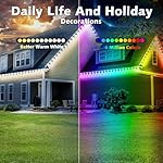100FT Permanent Outdoor RGB Lights,Waterproof Smart LED Eaves Lights with App/Remote Control,for Christmas and All Holiday Decor,Daily and Accent Lighting,House Roof and Garden Lighting - Image 5