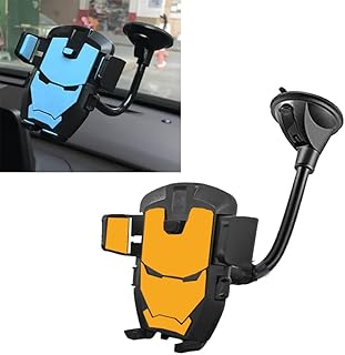 KaberMisr 2020 Auto Shut-Off Car Mount, Adjustable and Rotating, Compatible with All Phones Bat Design?? (Black Orange)