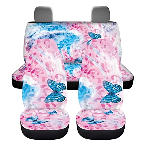 Image of Modysero Butterfly Patterns Automotive Seat Cover Full Set Custom Breathable Elastic Car Seat Cover for Women Soft Comfortable Vehicle Seat Protector Universal Fit Most Cars SUV Trucks