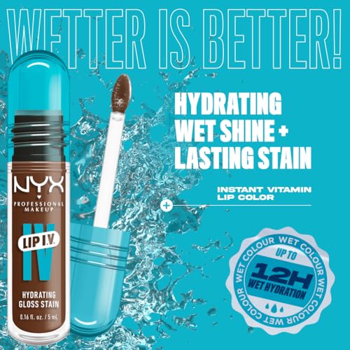 NYX Professional Makeup Lip Gloss and Lip Stain, Lip IV Hydrating Gloss Stain, Up to 12 Hour Hydration, High Pigment - Image 3
