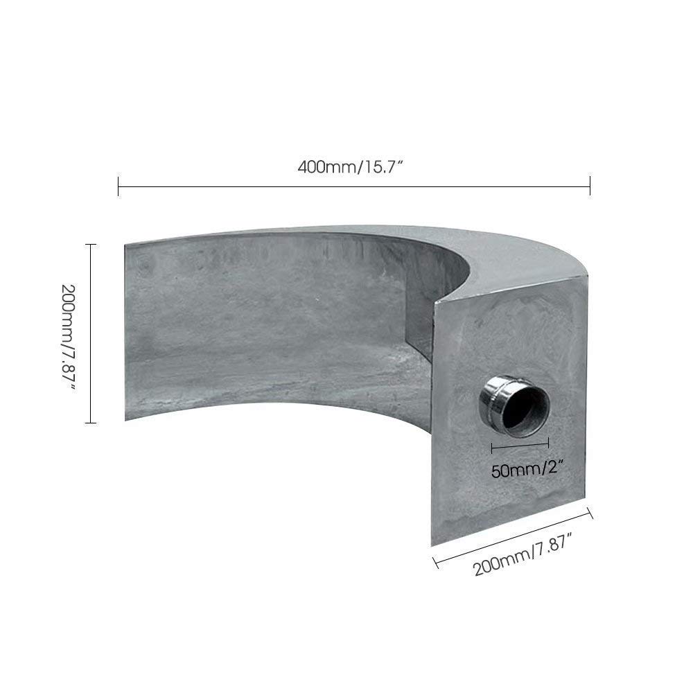 Fontaine Cascade pour piscines, élément décoratif extérieur en Acier Inoxydable, 40 x 20 cm, Effet Cascade pour piscines enterrées et bassins.