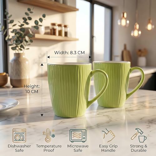 Image of U.P.C. U.P.C.Milk Mug Set of 2 | Ceramic & Bone China Coffee Milk Cups | Designer Printed Tea Coffee Mug Set | Large Capacity Milk Mugs | Microwave Safe Cup Set | Kitchen Drinkware Gift Set