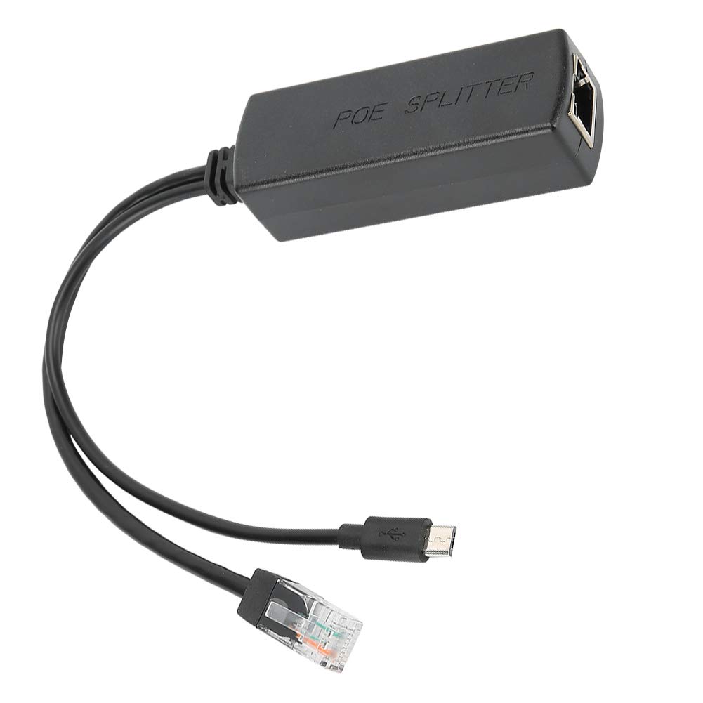 Aramox Rozdzielacz PoE 48 V, Aktywny Rozdzielacz Zasilania Przez Ethernet z Wyjściem Micro USB, IEEE 802.3af At, 5 V 2,4 A 12 W, Przenośna Konstrukcja, do Tabletów i urządzeń Micro USB