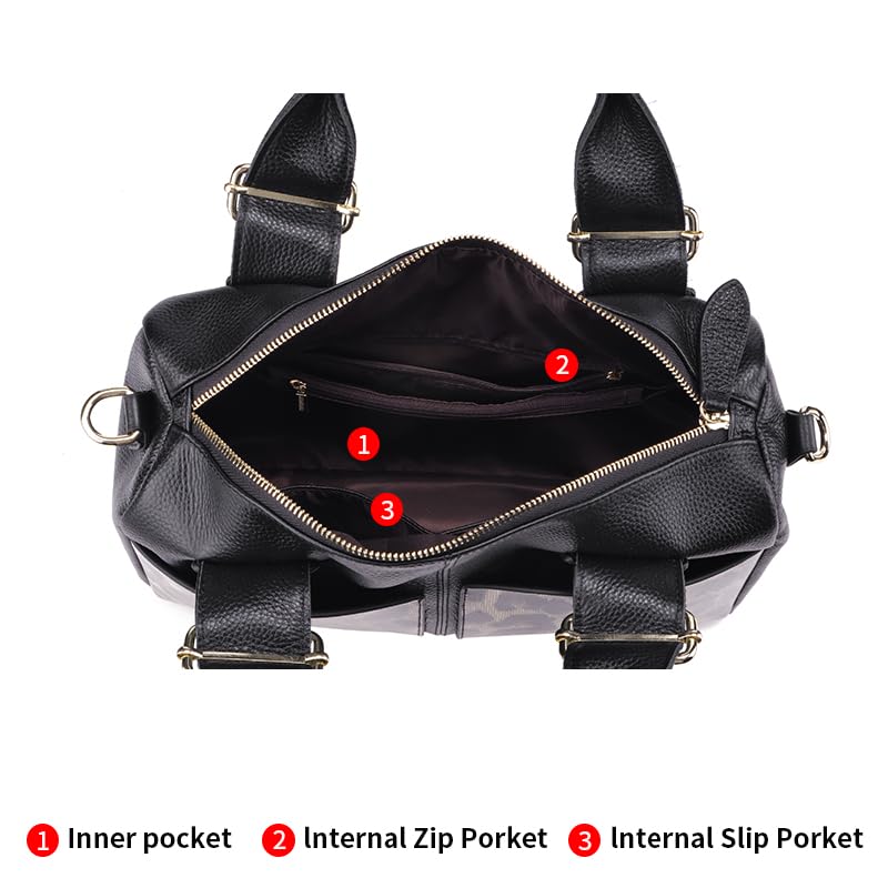 Airrani Leopard pattern genuine leather women's handbag with large capacity, fashionable and versatile top layer cowhide pillow bag,Cross-body bags, shoulder bags3