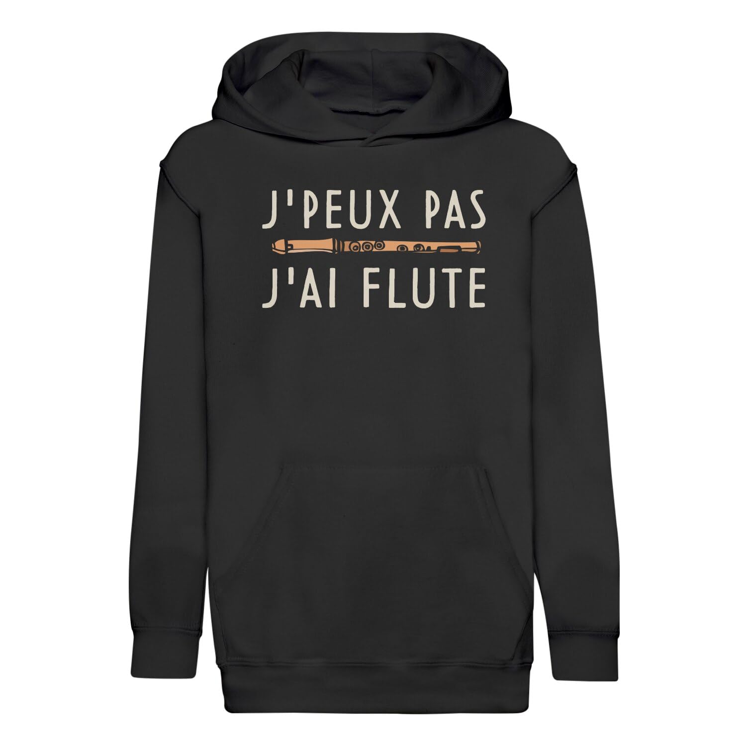 Sweat à capuche enfant j'peux pas j'ai flûte - Pull coton musique classique - 4