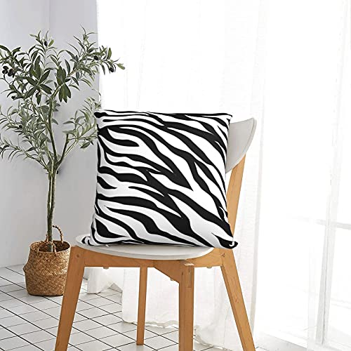 Shinengst Zebra Pattern Throw Pillow Cases Covers, Black And White 18X18 Inch Square Pillowcase Decorative For Home Deco Bedding Sofa Farmhouse Zebra Striped Printed Couch Cushion Cover, 18 X 18-Inch #TOP6