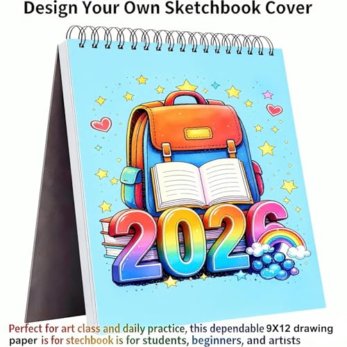 Image of Soucolor Sketch Book 9x12,Thick Drawing Paper Pad School Art Supplies