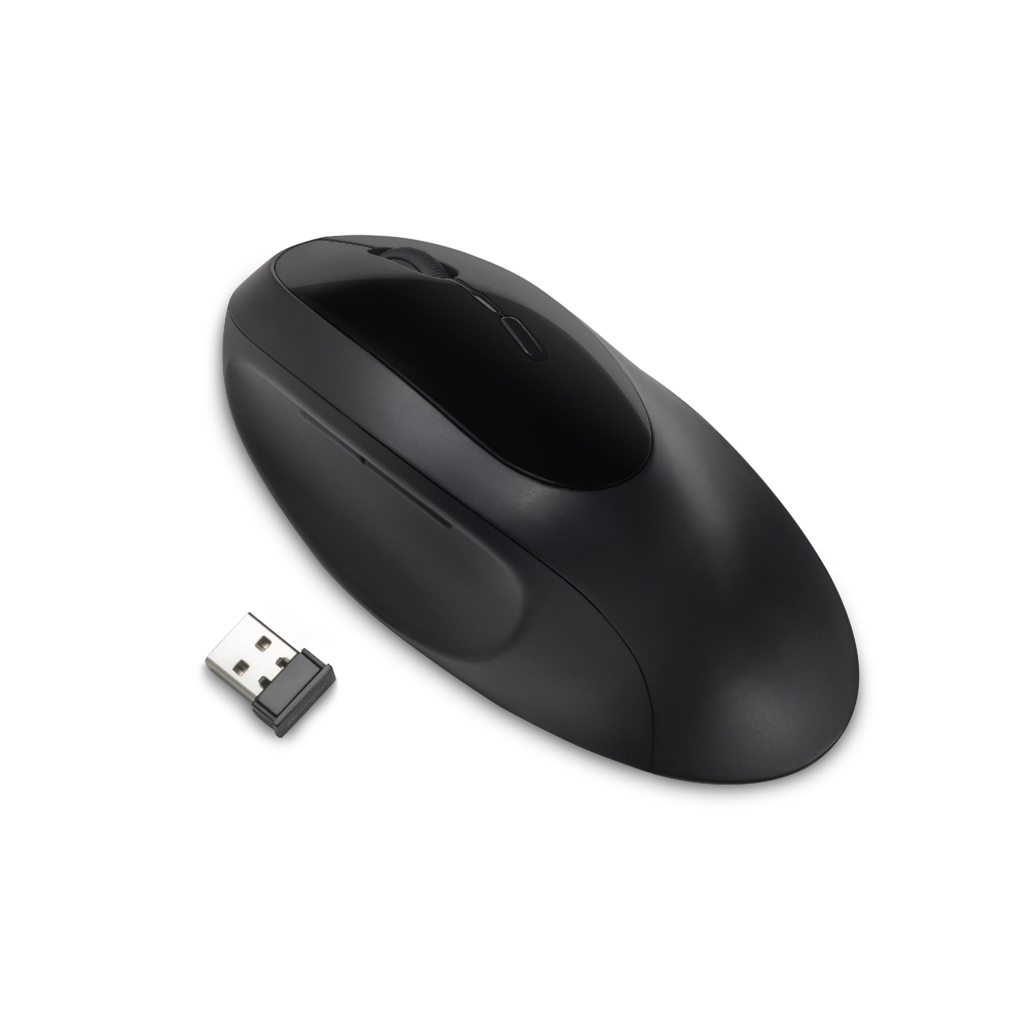 Kensington Bezprzewodowa ergonomiczna mysz Pro Fit Ergo, do laptopa, komputera stacjonarnego, gier, z 2,4 G USB lub Bluetooth, 3 ustawienia DPI i 5 przycisków, czarna, K75404EU