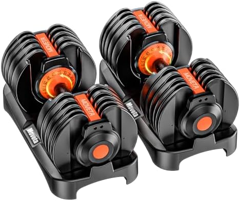 Adjustable Dumbbells Set of 2，Free Weights Dumbbells Set，Adjustab...