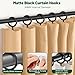 60Pcs Metal Curtain Rings and 60 Pcs Curtain Drapery Pin Hooks,Black Curtain Hooks for Drapes,30mm Internal Diameter for Window, Shower Curtain