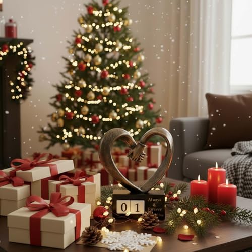 Hand Sculpture Kit for 2 Hands Statue, Bronze Finish Resin Love Heart Sculpture, 1st to 50th Wedding for Couple Wife,Statues for Home Decor,Anniversary Romantic - Image 6