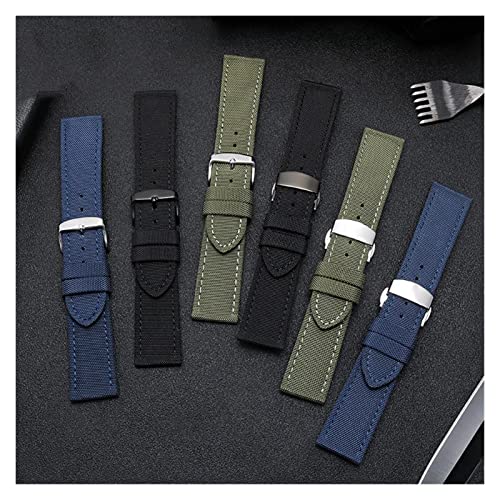 ZHANGUO Canvas lederen bodem horlogeband vervanging compatibel met tissot compatibel met seiko nylon riem compatibel met Timex Bekijk accessoires 18 mm 20 mm 21 mm 23 mm - Afbeelding 6