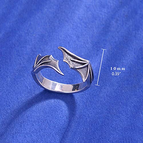 Ring 2x Classic Simple Angel Demon Wing Couple Rings Set Ins Retro for Creative Opening Adjustable Ring For Teen Girls2