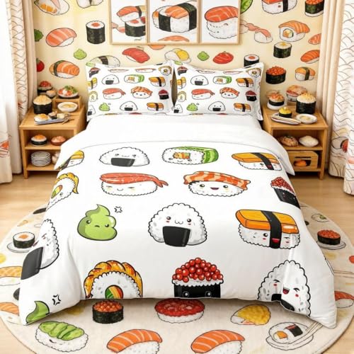 Parure de lit sushi en coton housse de couette XL ado