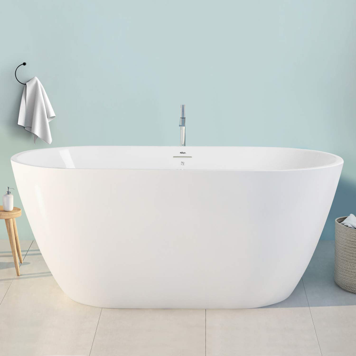 Buy FerdY Bali 55"x28" Freestanding Bathtub, Modern Oval Acrylic