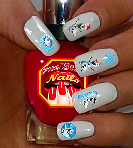 Frozen Olaf Clear Vinyl Peel and Stick Nail Decals (NOT Waterslide) by One Stop Nails V1.