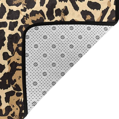 Tapis léopard lavable et résistant en velours fin doux - 5