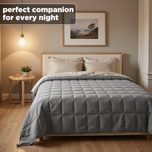Image of Smart Queen Weighted Blanket for Adults (Queen Size 60x80,15lbs) Large Soft Heavy Blanket Machine Washable for Fall, Bedding &Napping