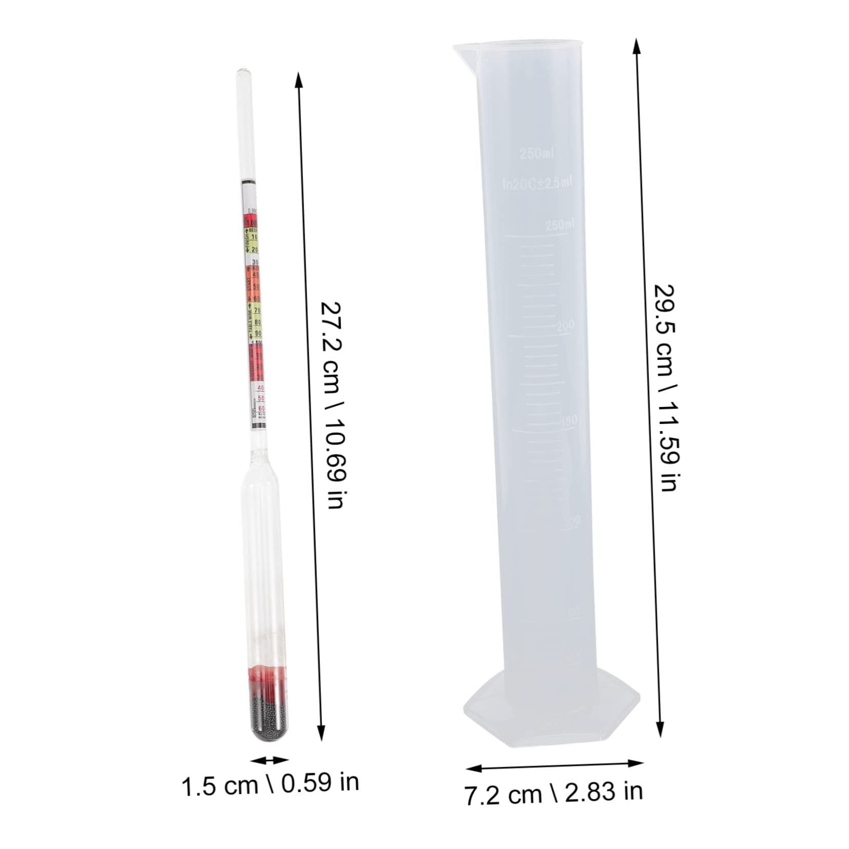 Unomor 1Set Multi Functional Hydrometer Tester with Jar for Wine Beer and Mead Brewing Accurate Measurements for Distillation and