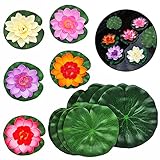 ❁ DECORACIÓN MARAVILLOSA: estas flores de loto artificiales no solo proporcionan un aspecto maravilloso para acuarios, acuarios, estanques, jardines, espectáculos escénicos, sino también como accesorios para escenarios y flores para bailar a mano, ¡una gran decoración artificial para estanques! Jardín de loto