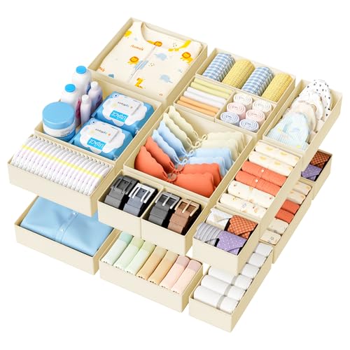 DIMJ Drawer Organizer Clothes - 18 Pack Closet Drawer Organizer