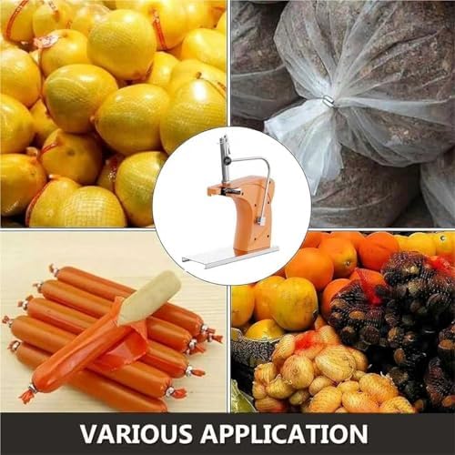 Legatrice per unghie in alluminio, sigillatrice per sacchetti di plastica a forma di U con 600 punti, strumento manuale per legare sacchetti per supermercati e fabbriche alimentari, diametro cravatta