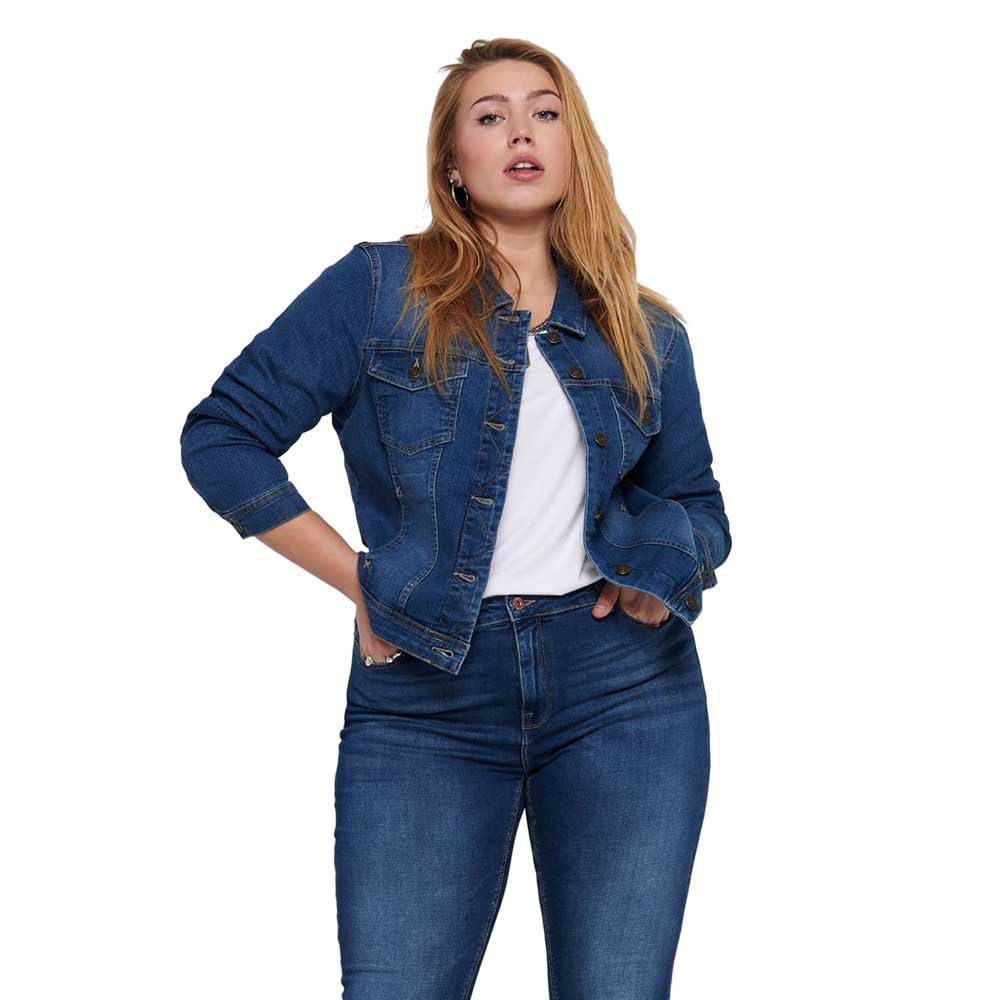 ONLY CARMAKOMA Women's CARWESPA LIFE DENIM JACKET MBD NOOS Denim Jacket , Medium Blue Denim, 20 UK