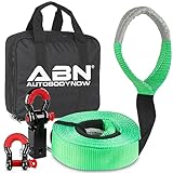 ABN 3in x 30ft Tow Strap Recovery Kit - 35,000 lb Break Strength Heavy Duty Tow Strap with Shackle, Hitch Receiver, Recovery Gear Bag