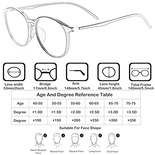 Damskie progresywne wieloogniskowe okulary do czytania, fotochromowe okulary przeciwsłoneczne na zewnątrz, duże okrągłe czytniki TR90 (kolor: różowy, rozmiar: 3,0 x)