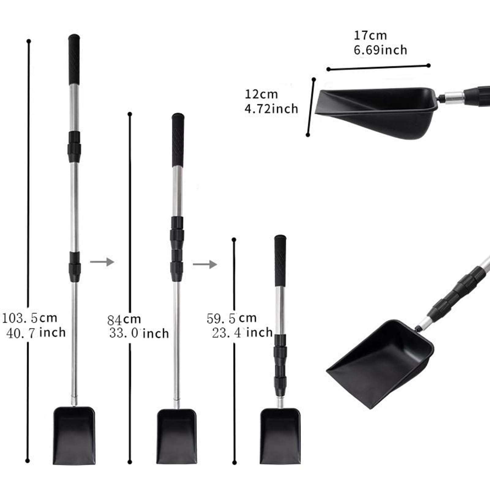 Pala para Arena de Gato, Herramienta ergonómica Multifuncional con 4 Accesorios de Pala for Arena y cría Aves Corral