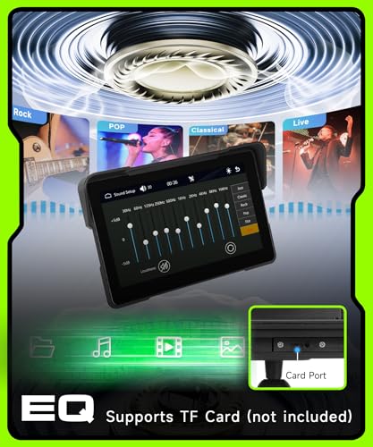 Image of Motorcycle CarPlay Screen 7 Inch Portable Wireless Carplay Android Auto for Motorbike IP68 Waterproof Touchscreen, Supports Airplay & Android Cast, GPS Navigation, Bluetooth, EQ