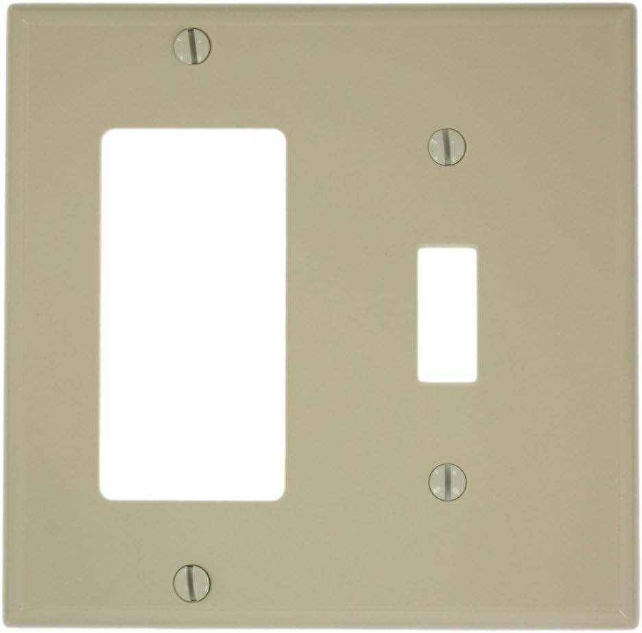 OVERSIZED 2 Gang Combo Metal Wall Plate - Ivory - (1) Decora - GFCI ...
