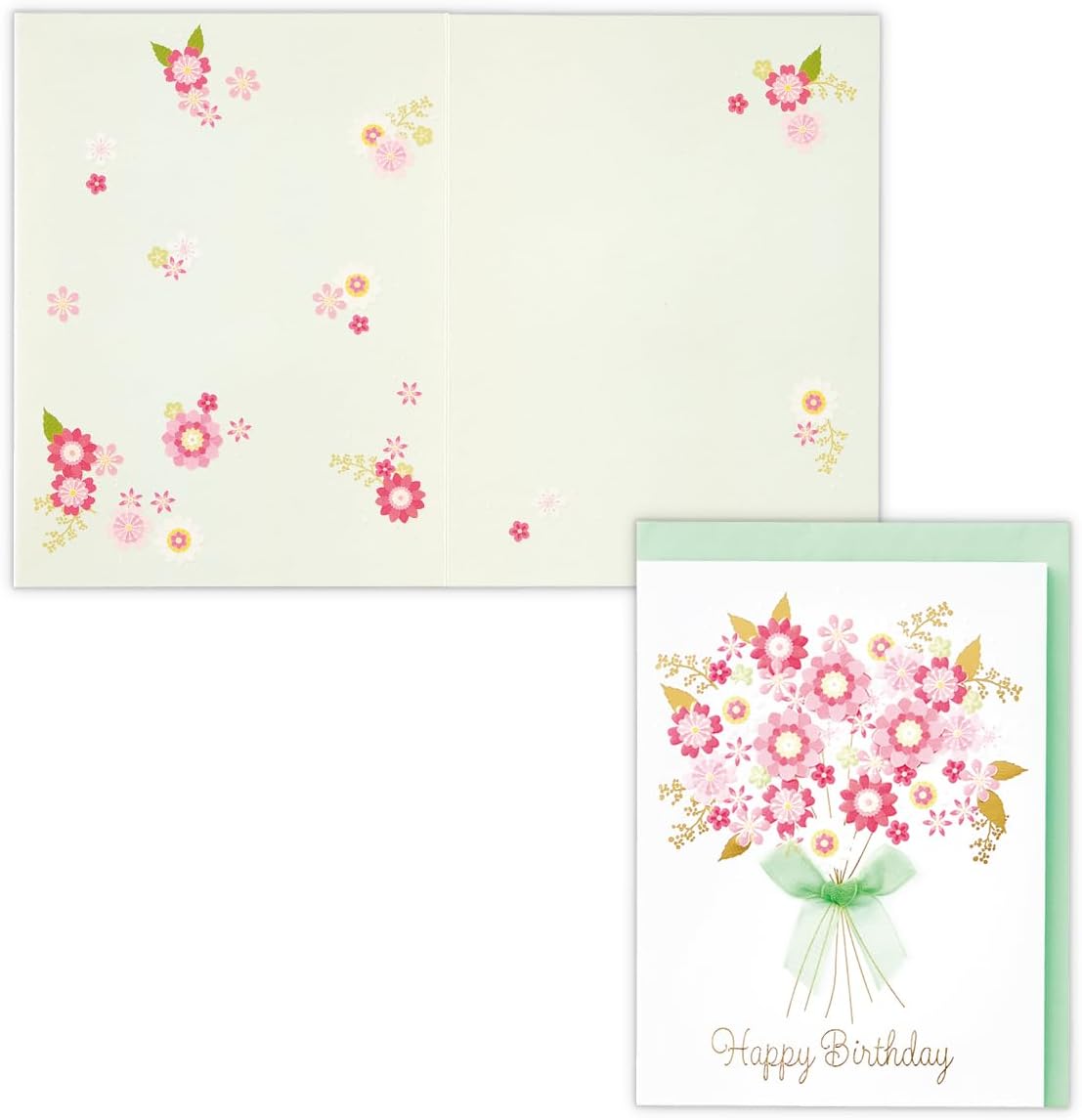 Hallmark Card Birthday Card Pink Flower Ribbon Bouquet 833503