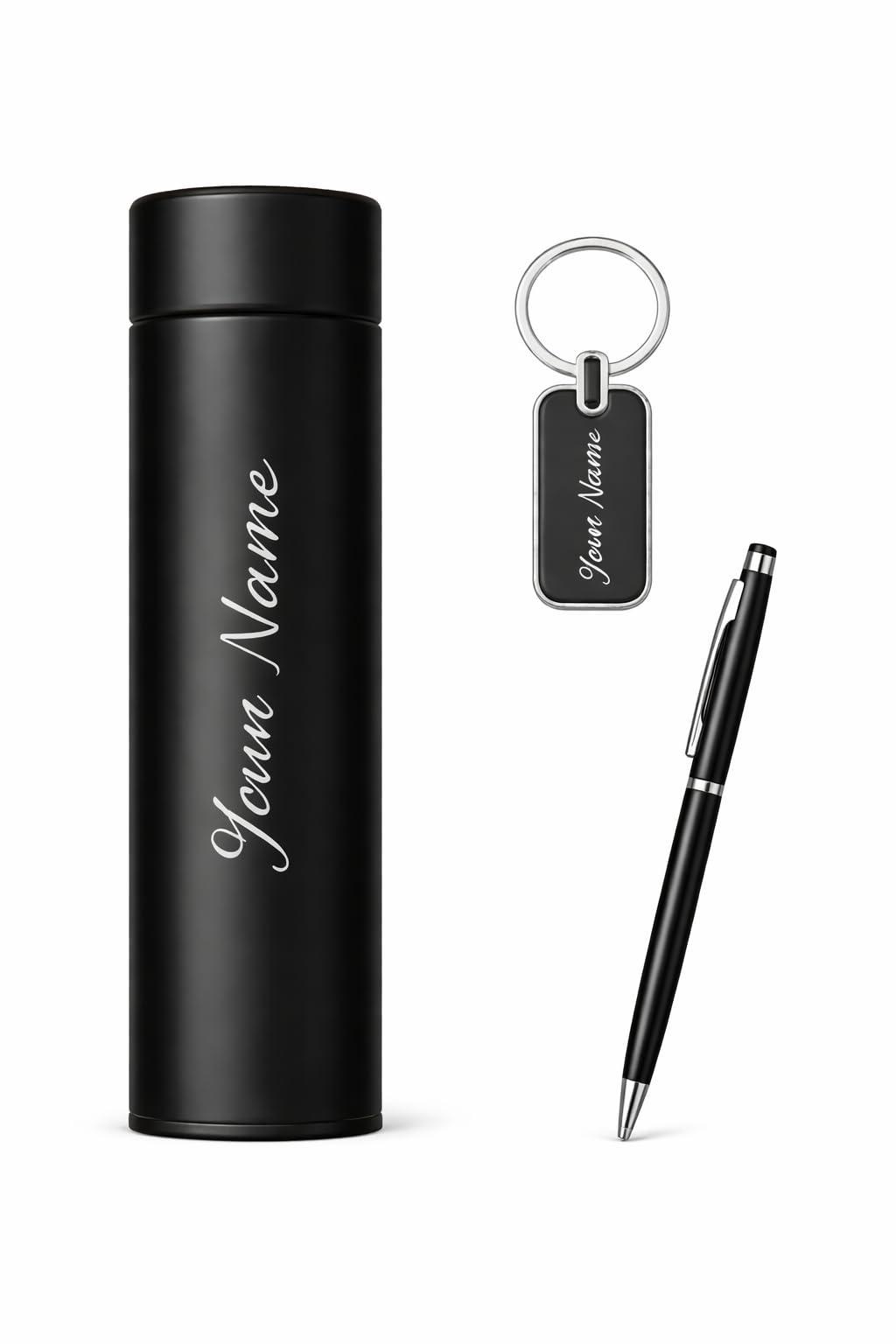 Customized Gift Hamper Set with Pen, Bottle & Keychain | Premium Personalized Gift Combo for Men | Birthday, Anniversary, Corporate & Festive Gifting (3)-image-23