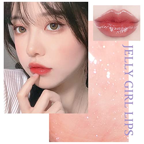 4 Colors Fruit Pearlescent Plumping Lip Oil,Hydrating Lip Gloss Tinted Lip Balm Lip Carepearl & Glitter Shine Mini Lip Gloss Kit,Long Lasting Nourishing Lip Glow Oil Non-Sticky #TOP5