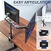 VIVO Dual Monitor Desk Mount, Holds 2 Computer Screens up to 30 inches and 22lbs Each, Heavy Duty Fully Adjustable Steel Stand with C-Clamp and Grommet, Black, STAND-V002 #2