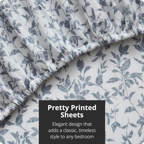 Image of Tahari Home Cotton Flannel 4-Piece Bedding Set, Full, Floral Gray