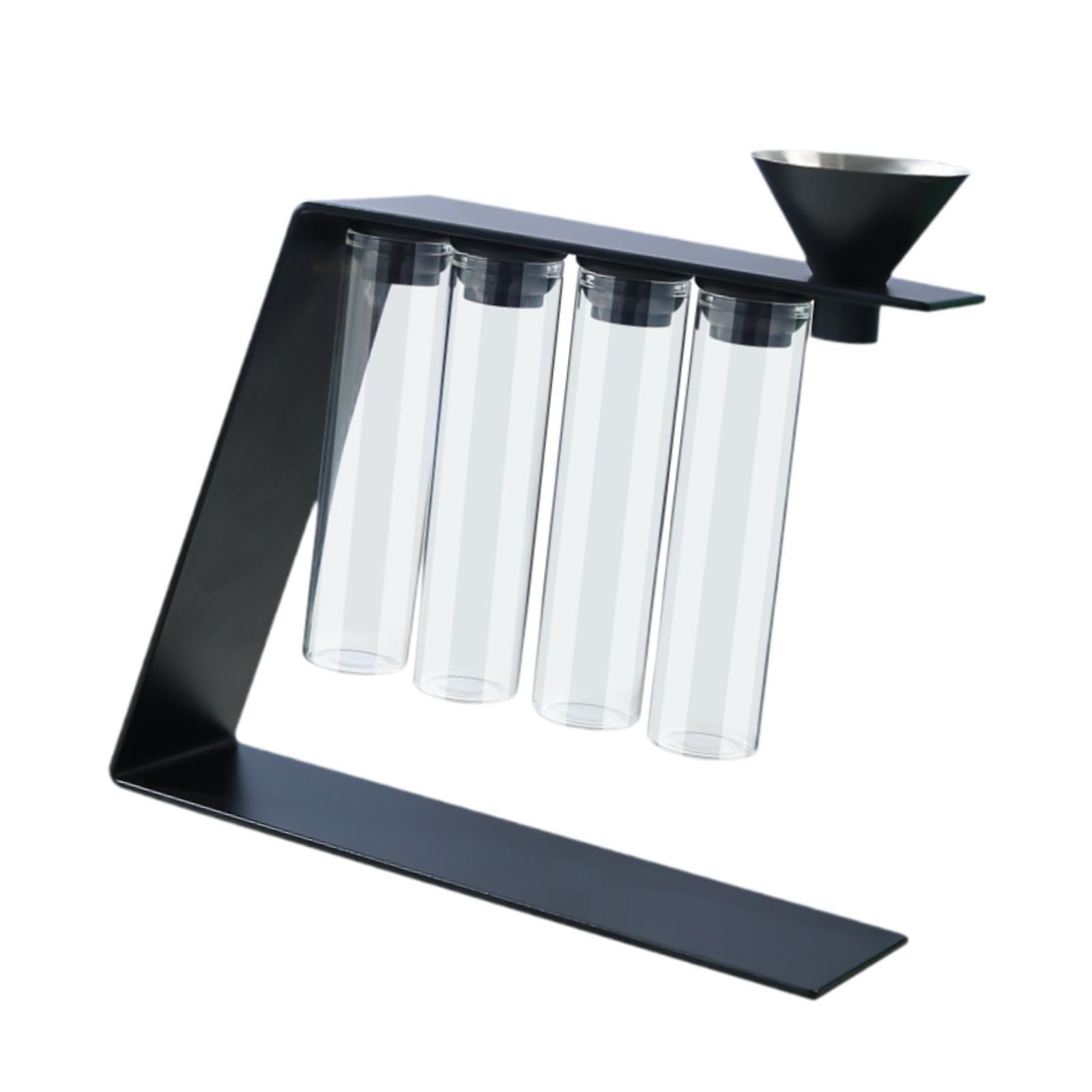 Cuchara coladora de malla, tubos monodosis for almacenar granos café con soporte y embudo, recipientes vidrio for, for, mini frascos for té especias, frasco 4