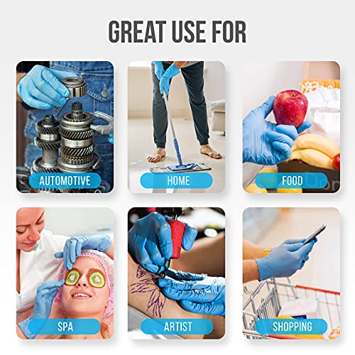 Image of SereneLife Nitrile and Vinyl Blend Disposable Industrial Powder & Latex-Free Protective Gloves, Soft and Comfortable, Size Medium, Blue, 1000 Count