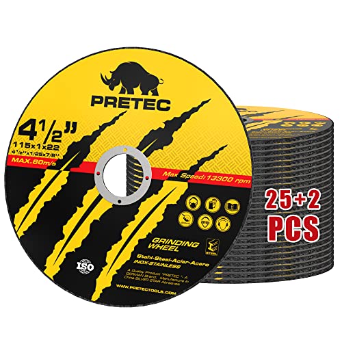 Image of 27 Pack Cut Off Wheels 4-1 /2 inch, Metal Cutting Wheel for Angle Grinder | 7 /8 inch Arbor, 0.045 inch Thin, Angle Grinder Cutting Disc For Metal and Stainless Steel, Aluminum Oxide, Aggressive Cutting Wheel