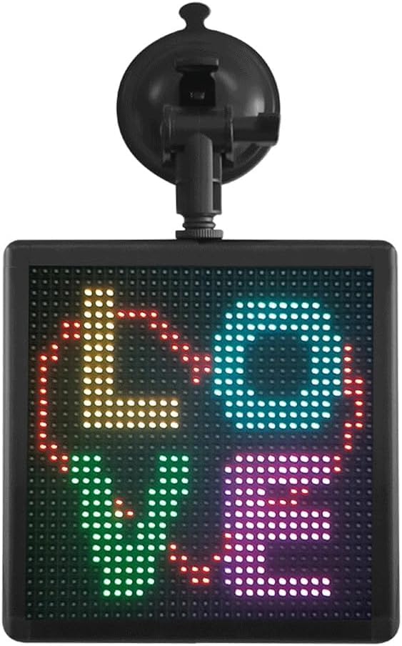JvFbjLF Ventana Trasera del Coche Pantalla LED for automóvil Logotipo LED for automóvil Emoticon Pantalla LED programable Logotipo rodante LED(155 * 155 * 22mm)