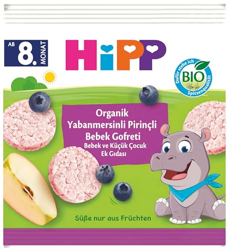 Organik Pirinçli Yabanmersinli Bebek Gofreti 30 g