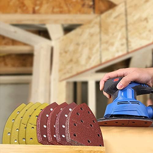 48 Pieces Sanding Sheets Fit Bosch PSM 100A Detail Palm Sander 60 80 120 240 Grit Mouse Sanding Pads Sandpaper