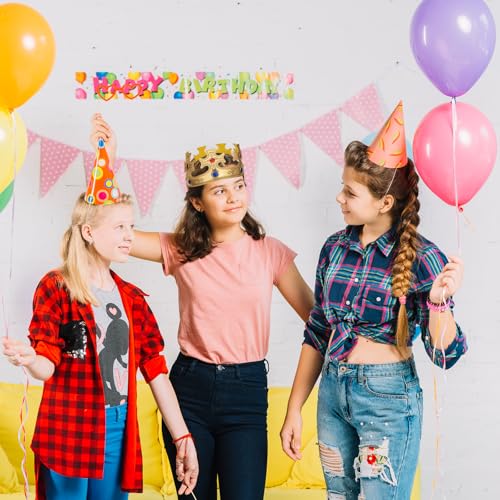 image for Xthrotsenk 6 Pcs Birthday King Crowns Foam Crowns Prince Princess Gold