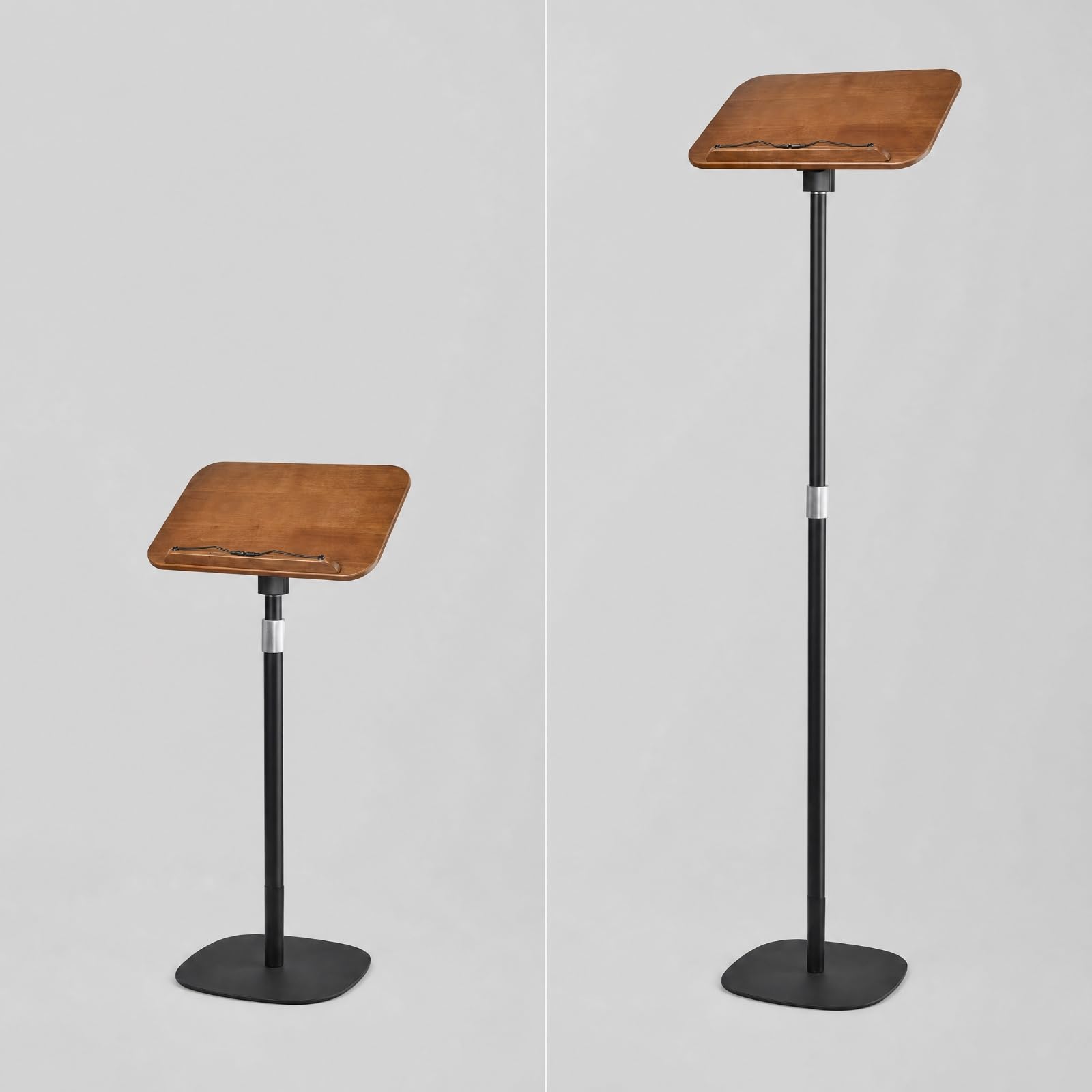 per Libri da Pavimento perficie in Legno Girevole da Lettura con Base Rotonda Resistente Ai Graffi Ricette per Libreria, Nero