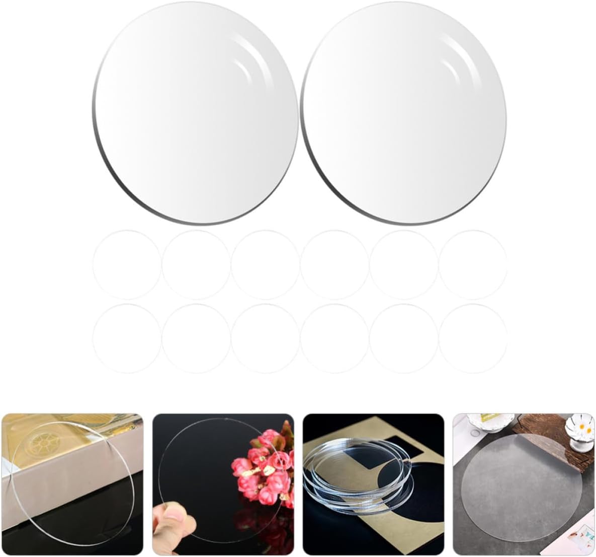 GANAZONO 50pcs Round Acrylic Circle Blanks Smooth Surface and Sturdy Design, for Displaying Cakes and Multi-Function Cake Plates, Not Easy to Deform Acrylic Sheets