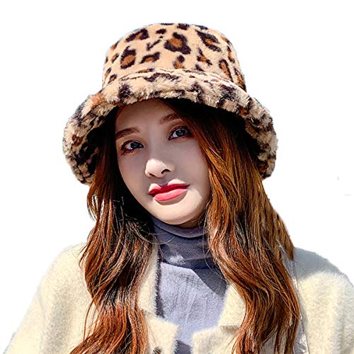 MonicaSun Funky Womens Beanie Leopard Zebra Animal Print Warm ,Fur Pom Hat (Beige)