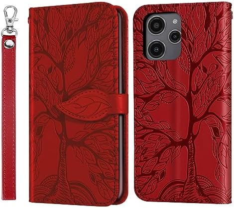 Etui Rostsant Xiaomi Poco X5 / Redmi Note 12 5G wytłoczone drzewo PU skórzane Redmi Note 12 5G portfel z klapką dla Xiaomi Redmi Note 12 5G / Xiaomi Poco X5 5G - Niebieski