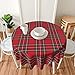 BETGINY Christmas Tablecloth 70x70 Inch Round Red Green Buffalo Plaid Tablecloth Dust-Proof Wrinkle Resistant Rustic Christmas Table Cloth for Holiday Party Dining